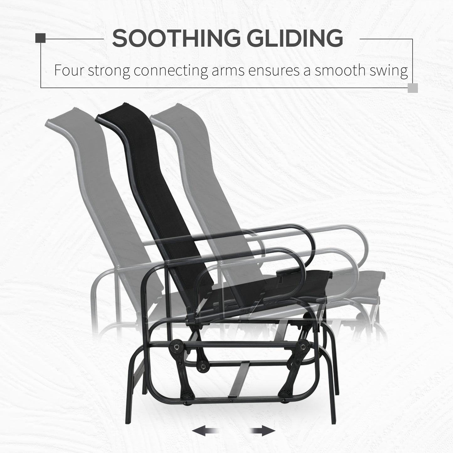 Patio Garden Glider Swing Chair Outdoor Mesh Rocking Gliding Seat Yard Porch Furniture Black Kids Crystal