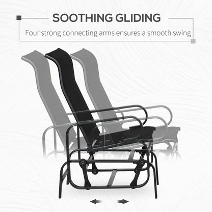 Patio Garden Glider Swing Chair Outdoor Mesh Rocking Gliding Seat Yard Porch Furniture Black