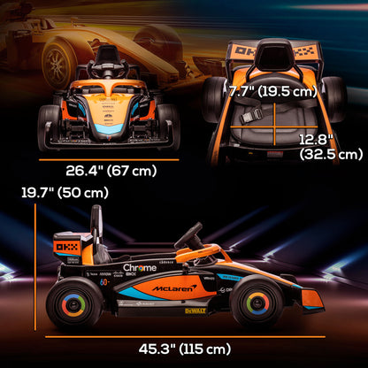 12V Kids Electric Car Ride On Suspension Music MP3 Remote Control 3-5 Years Orange Licensed Vehicle
