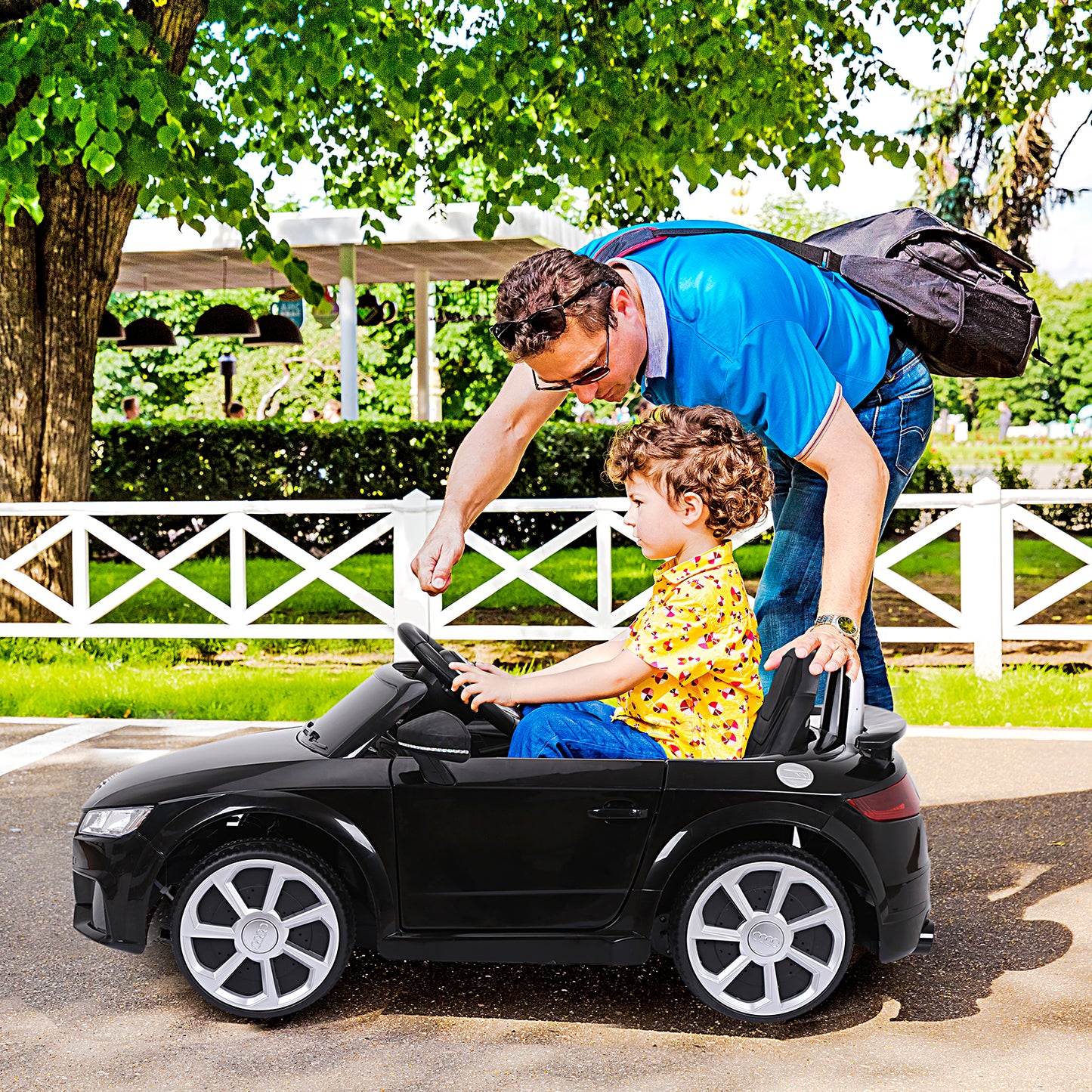 Licensed Ride-On Car: 6V Electric, Kids, Remote Control, Battery Powered, Black Kids Crystal