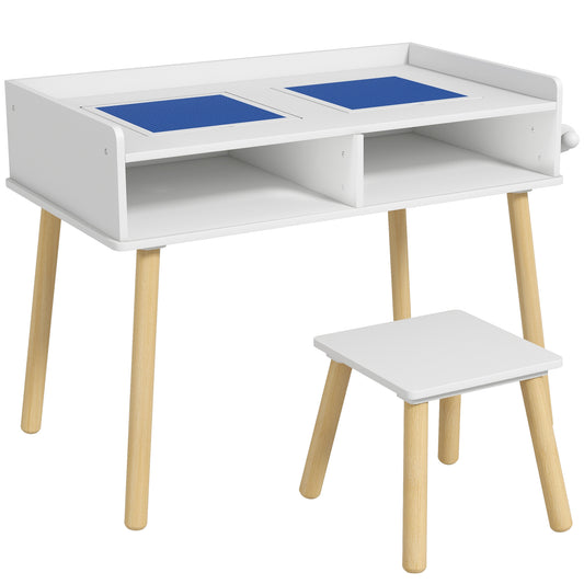Multi-Use 3-in-1 Kids Table & Chair Set, Blue, Encourages Play, Drawing, Reading, Perfect for Art & Crafts, Nursery/Playroom