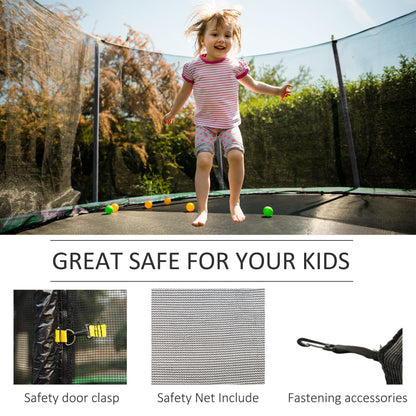 12' Round Trampoline Replacement Net Enclosure Safety Net Fence with 4 Arch 8 Poles Black