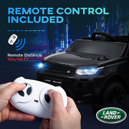 Land Rover Discovery Sport Licensed 12V Ride on Car w/ Remote, Soft Start, LED Lights, Music Horn, Black