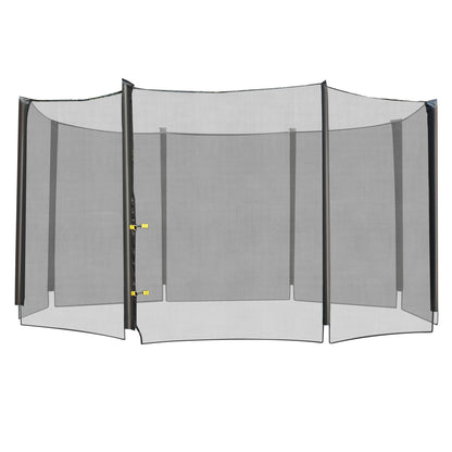 12' Round Trampoline Replacement Net Enclosure Safety Net Fence with 4 Arch 8 Poles Black