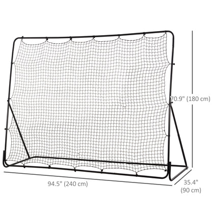 8' x 6' Soccer Rebounder Net with 5 Adjustable Angles for Backyard Park Training Practice
