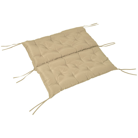 2-Seater Swing Chair Cushion Replacement with Backrest for Garden Bench Indoor Outdoor Use 39.4x38.6 Khaki