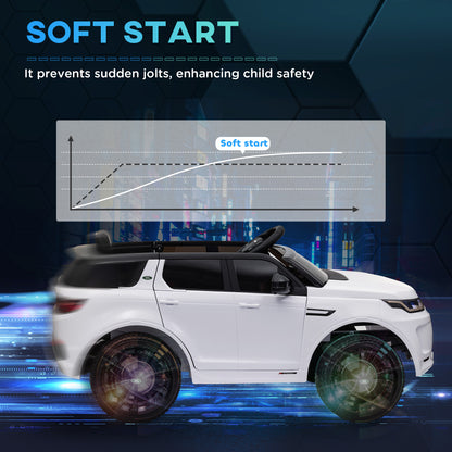 Land Rover Discovery Sport Licensed 12V Ride on Car w/ Remote, Soft Start, LED Lights, Music Horn, White