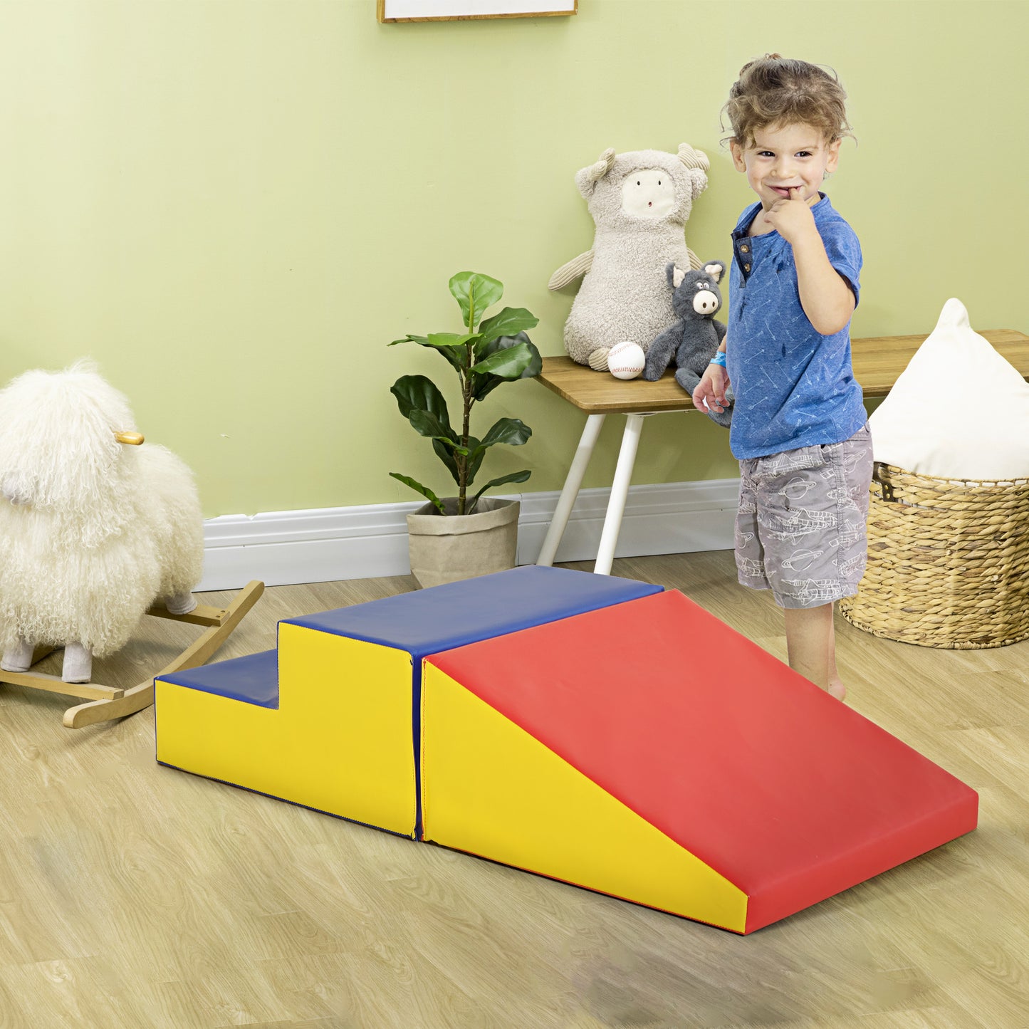 Soft Playscape: 2-Piece Foam Climb & Crawl Activity Set for Toddlers, Multicolor Learning Fun