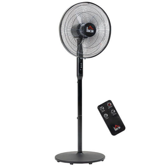 Oscillating Standup Fan with Remote LED Display Cooling Device for Home Office Black
