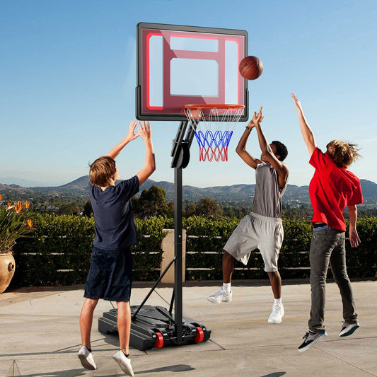 Basketball Hoop with 5-10 Feet Adjustable Height for Indoor Outdoor Kids Crystal
