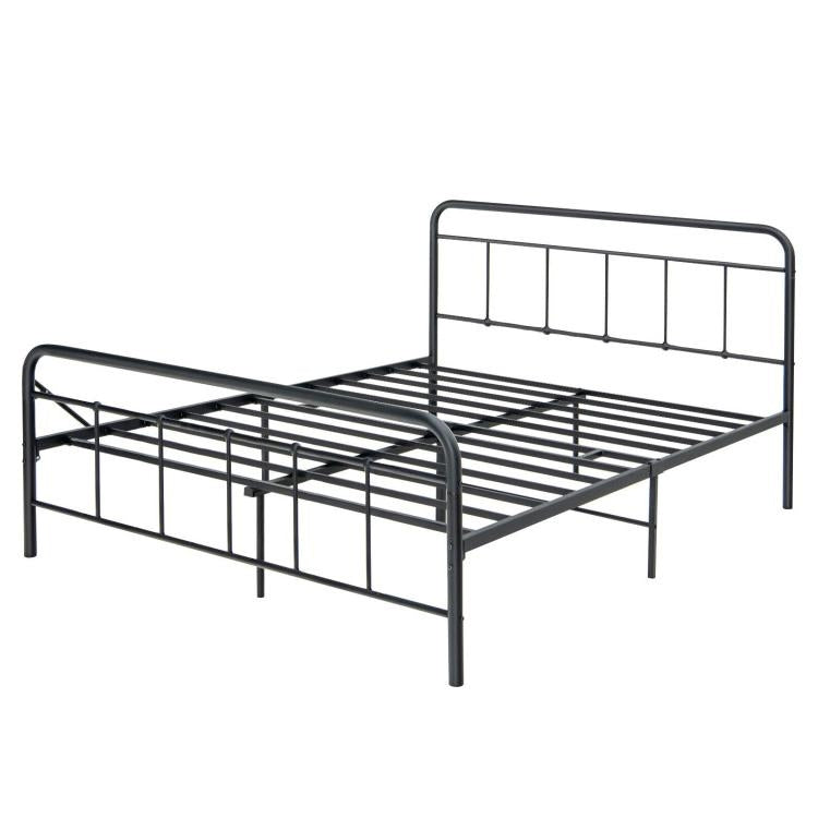 Heavy Duty Metal Platform Bed Frame with Headboard-Full Size Kids Crystal