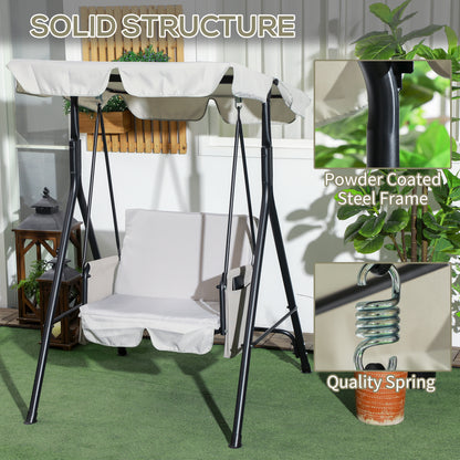 1-Seat Patio Swing Outdoor Porch Glider Adjustable Canopy Removable Cushions Garden Poolside
