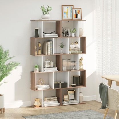 5-Tier Modern Bookcase Display Shelf Storage Room Divider for Living Room Home Office White