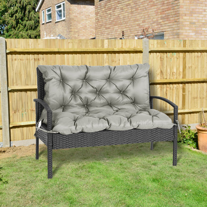 2-Seater Swing Chair Cushion Replacement with Backrest for Garden Bench Indoor Outdoor Use 39.4"x38.6" Grey