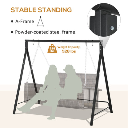 Metal Swing Stand Swing Frame, Hanging Chair Stand Only, 528 LBS Weight Capacity, for Backyard, Patio, Lawn, Black