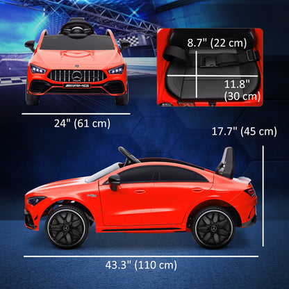 Mercedes-AMG Licensed 12V Ride on Car, Kids Electric Car with Remote Control, Spring Suspension, LED Lights, Red