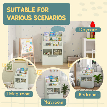 Kids Bookcase with Storage Drawer for Books, Reading Nook, for Classroom, Bedroom, Playroom, Green