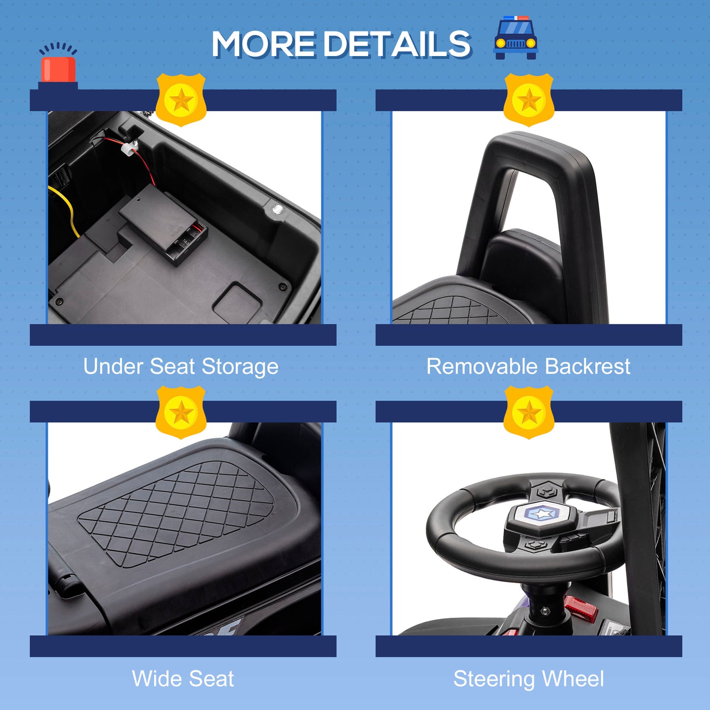 Kids Ride On Push Car Sliding Car Hidden Storage Foot-to-Floor Design Black Push Vehicle Toy Kids Crystal