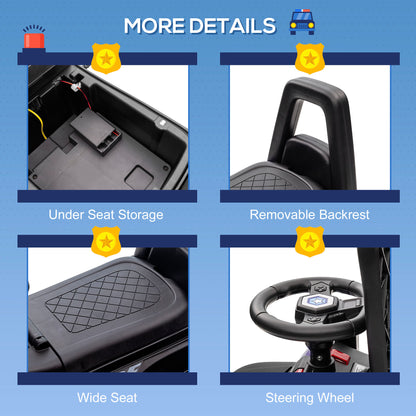 Kids Ride On Push Car Sliding Car Hidden Storage Foot-to-Floor Design Black Push Vehicle Toy