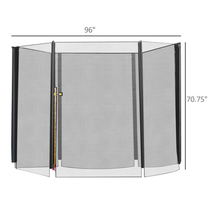 8FT Trampoline with Enclosure Net Safety Outdoor Bounce Jump 6 Poles Black