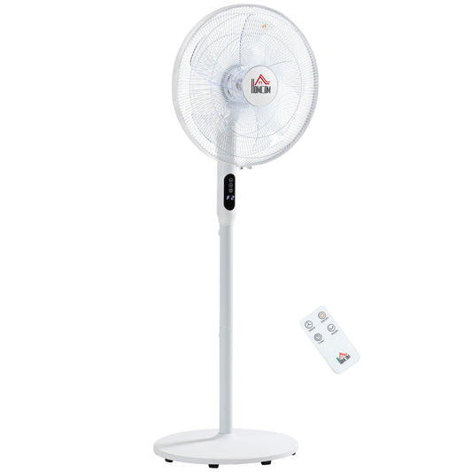 Oscillating Standup Fan with Remote LED Display Cooling Device for Home Office White