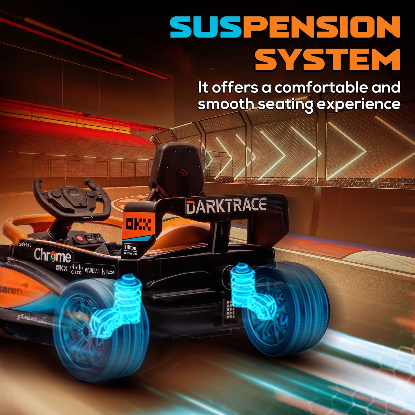 12V Kids Electric Car Ride On Suspension Music MP3 Remote Control 3-5 Years Orange Licensed Vehicle Kids Crystal