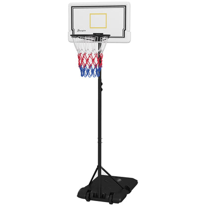 Portable Basketball Hoop for Teens Youth Adults with Wheels Fillable Base 6-7ft Height Adjustable Goal