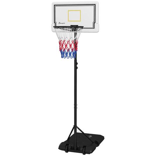 Portable Basketball Hoop for Teens Youth Adults with Wheels Fillable Base 6-7ft Height Adjustable Goal Kids Crystal