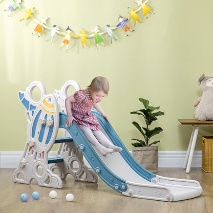 Space Theme Toddler Slide Indoor Climber Playset Kids 1.5-3 Years Blue Playground Equipment