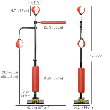 Boxing Bag Freestanding Punching Bag, Height Adjustable with Reflex Bar, Speed Balls and Suction Cup Base for Adult & Teenagers