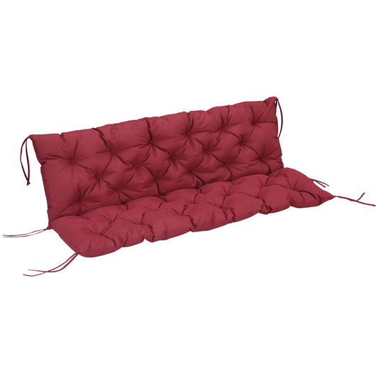 3 Seater Outdoor Seat Pads Bench Swing Chair Replacement Cushions Backrest for Patio Garden, Wine Red Kids Crystal