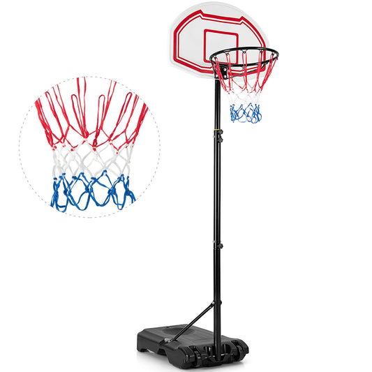Height Adjustable Basketball Hoop with 2 Nets and Fillable Base Kids Crystal