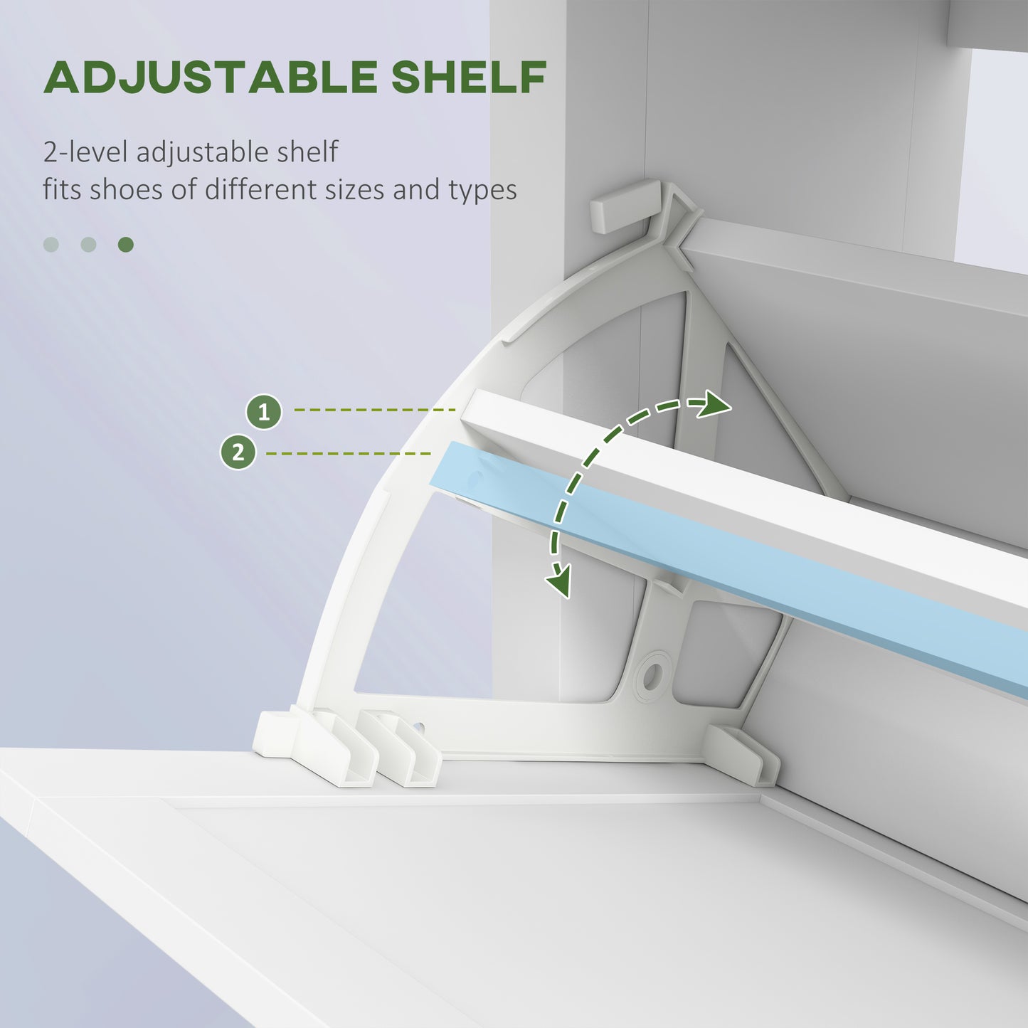 Narrow Shoe Cabinet: 3 Flip Drawers, Adjustable Shelves for 12 Pairs, White Small Space Organizer Kids Crystal
