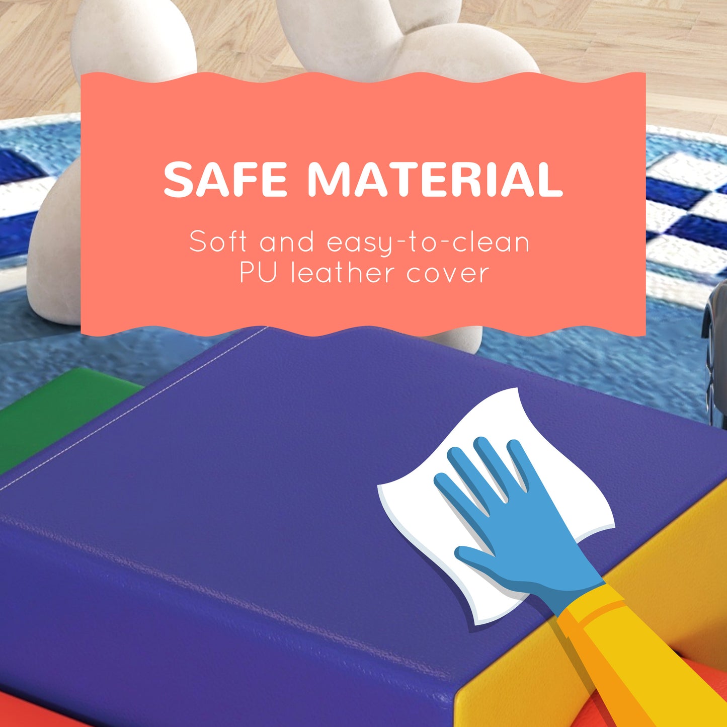 4 Piece Foam Play Set for Toddlers and Children, Classic Colour Kids Crystal