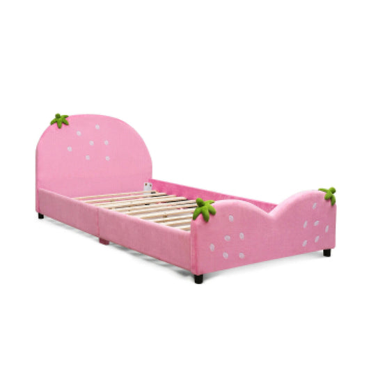 Kids Children Upholstered Berry Pattern Toddler Bed Kids Crystal