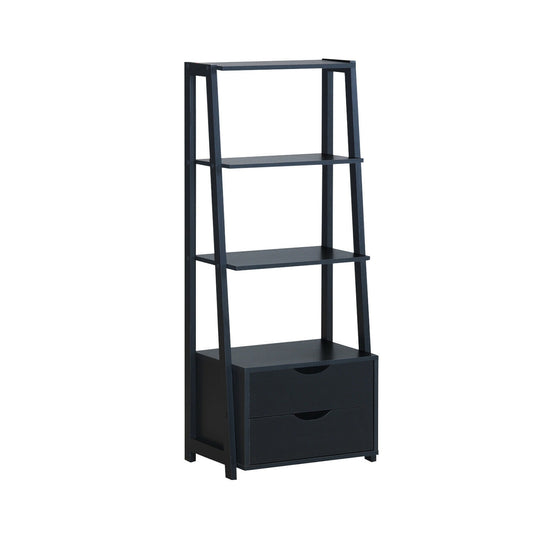 4-Tier Ladder Bookshelf Storage Display with 2 Drawers Kids Crystal