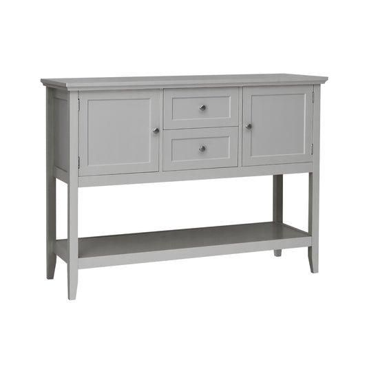 Wooden Sideboard Buffet Console Table  with Drawers and Storage-Gray Kids Crystal