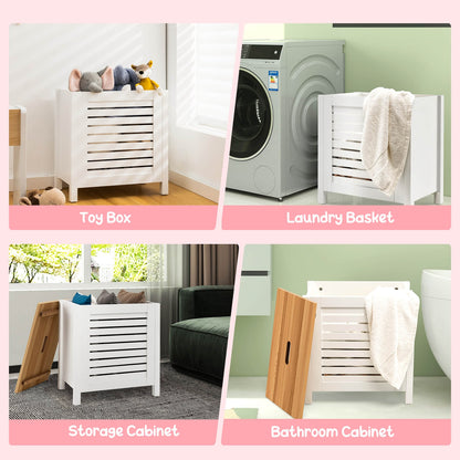 Wooden Kids Toy Storage Organizer with Lid-White