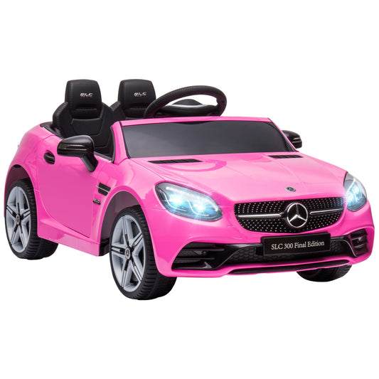 12V Electric Ride On Car for Kids with Remote Control Music Lights Pink Two Motors for Ages 3-6 Kids Crystal