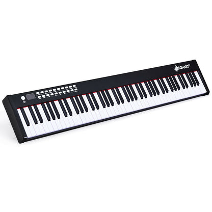 88-Key Portable Full-Size Semi-weighted Digital Piano Keyboard-Black
