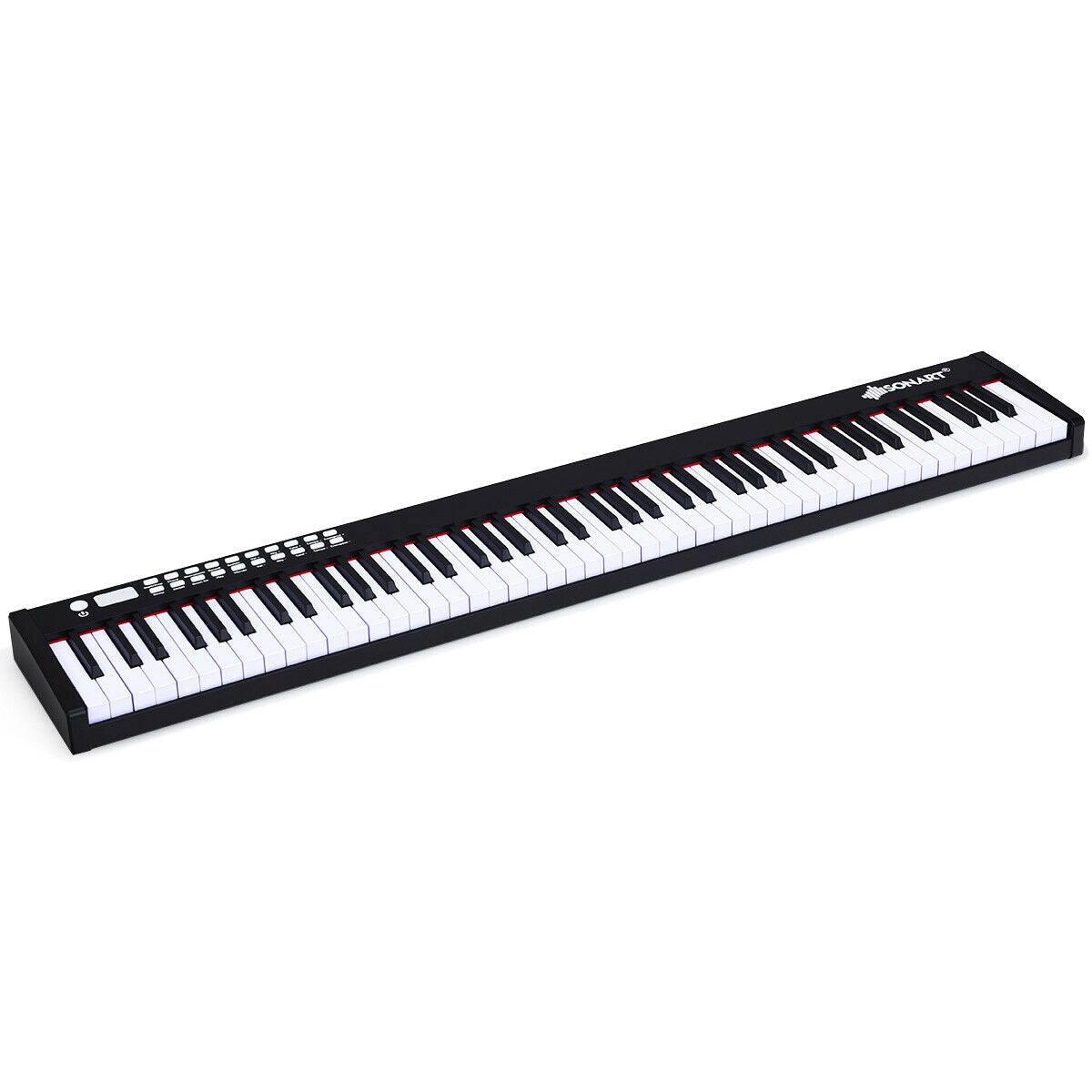 88-Key Portable Full-Size Semi-weighted Digital Piano Keyboard-Black Kids Crystal