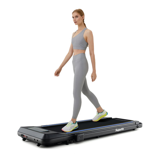 2 in 1 Folding Treadmill with Incline with Remote Control-Blue Kids Crystal