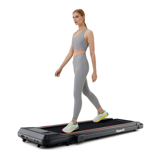 2 in 1 Folding Treadmill with Incline with Remote Control-Red Kids Crystal