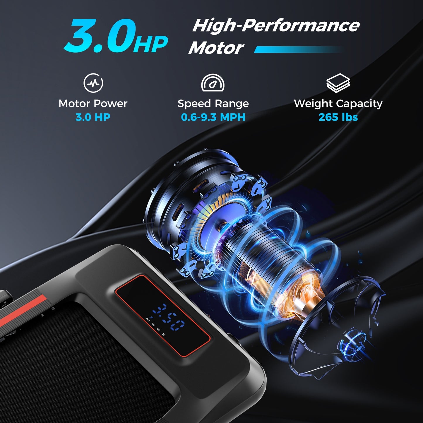 2 in 1 Folding Treadmill with Incline with Remote Control-Red Kids Crystal