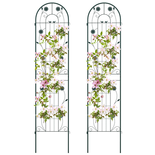2 Pack 86.5 x 20 Inches Metal Garden Trellis for Climbing Plants-Green Kids Crystal