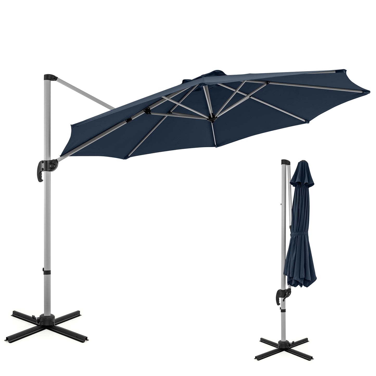 11 FT Outdoor Patio Umbrella with 360° Rotation and Adjustable Tilt-Navy Kids Crystal