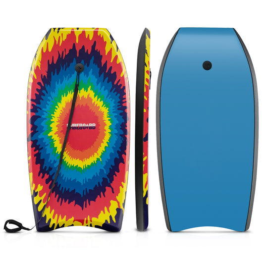 33/37/41 Inches Lightweight Body Board Boogie Board with EPS Core XPE Deck HDPE Bottom Multicolor3-L Kids Crystal