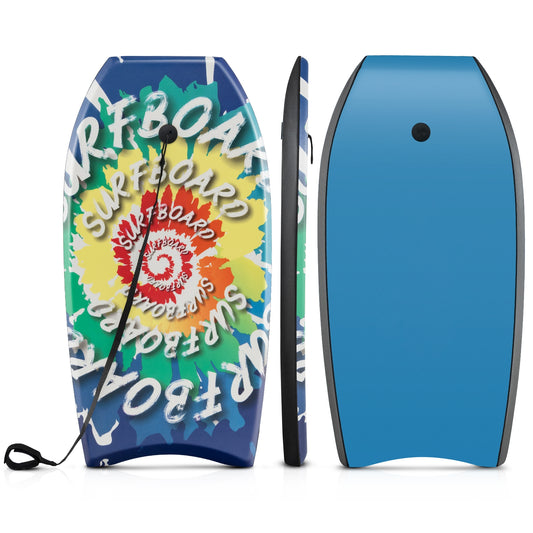 33/37/41 Inches Lightweight Body Board Boogie Board with EPS Core XPE Deck HDPE Bottom Multicolor4-L Kids Crystal