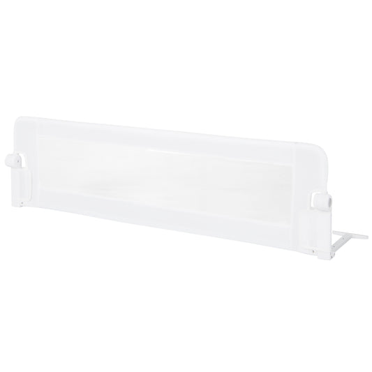 60-Inch Foldable Bed Rail Swing Down Baby Bed Guard Rail with Adjustable Safety Strap-White Kids Crystal