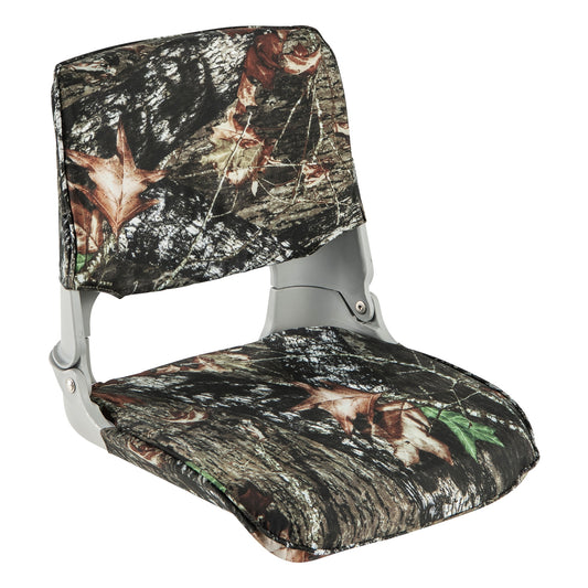 Low Back Folding Padded Boat Seat with 4 Bolts for Outdoor Adventures-Camouflage Kids Crystal